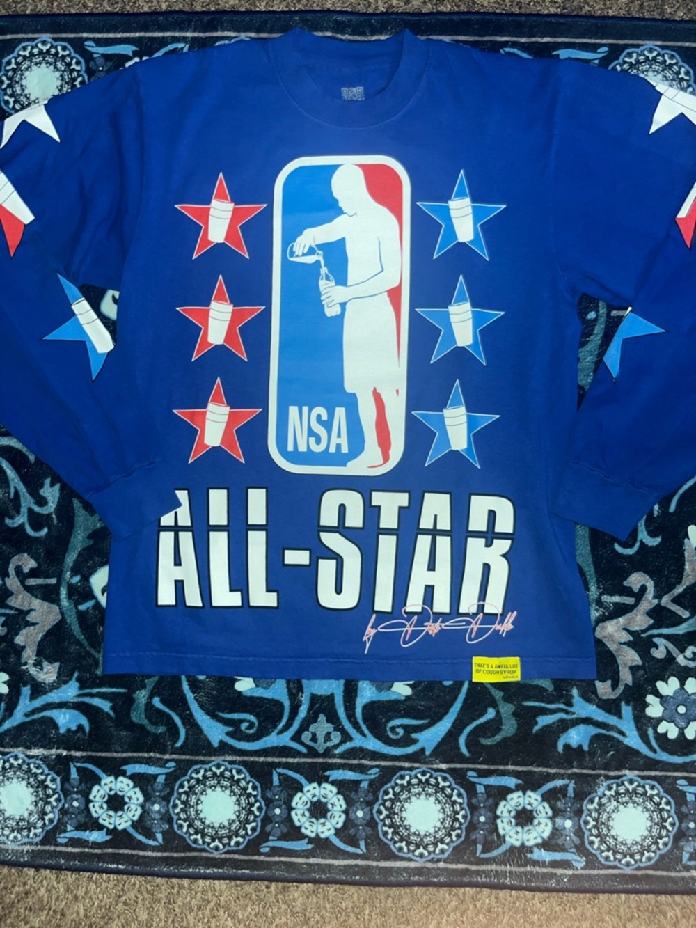 Alocs All-Star  Long Sleeve Graphic Tee - Blue